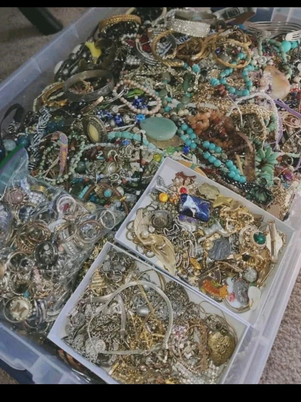 20 Pounds Assorted Women's Jewelry Lot - Gold & Turquoise Styles